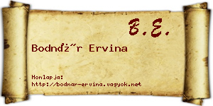 Bodnár Ervina névjegykártya